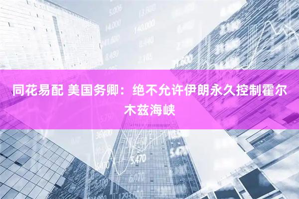 同花易配 美国务卿：绝不允许伊朗永久控制霍尔木兹海峡