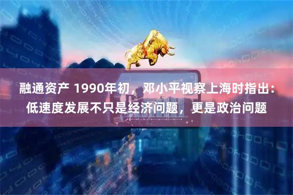 融通资产 1990年初，邓小平视察上海时指出：低速度发展不只是经济问题，更是政治问题